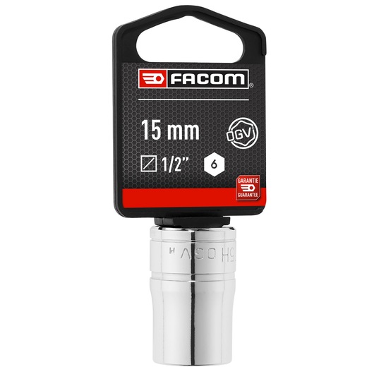1/2 in. Socket, 6-point, 15 mm