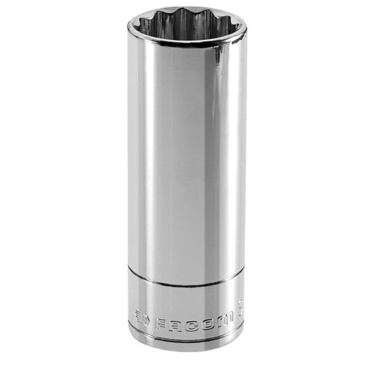 1/2" long socket 12-points, 19 mm