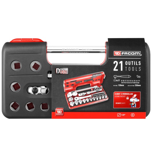 1/2 in. DBOX Pear-Head Ratchet and Socket Set With Push-Lock System (21 pc.)