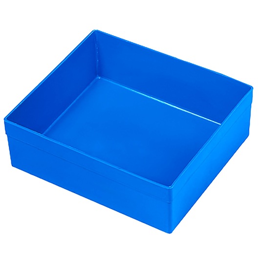 Large Blue Plastic Square Tray for Suitcases, H 51 mm