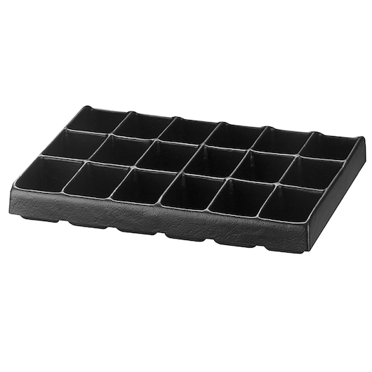 Plastic Storage Tray for Small Parts, 18 Cells-Suitcase